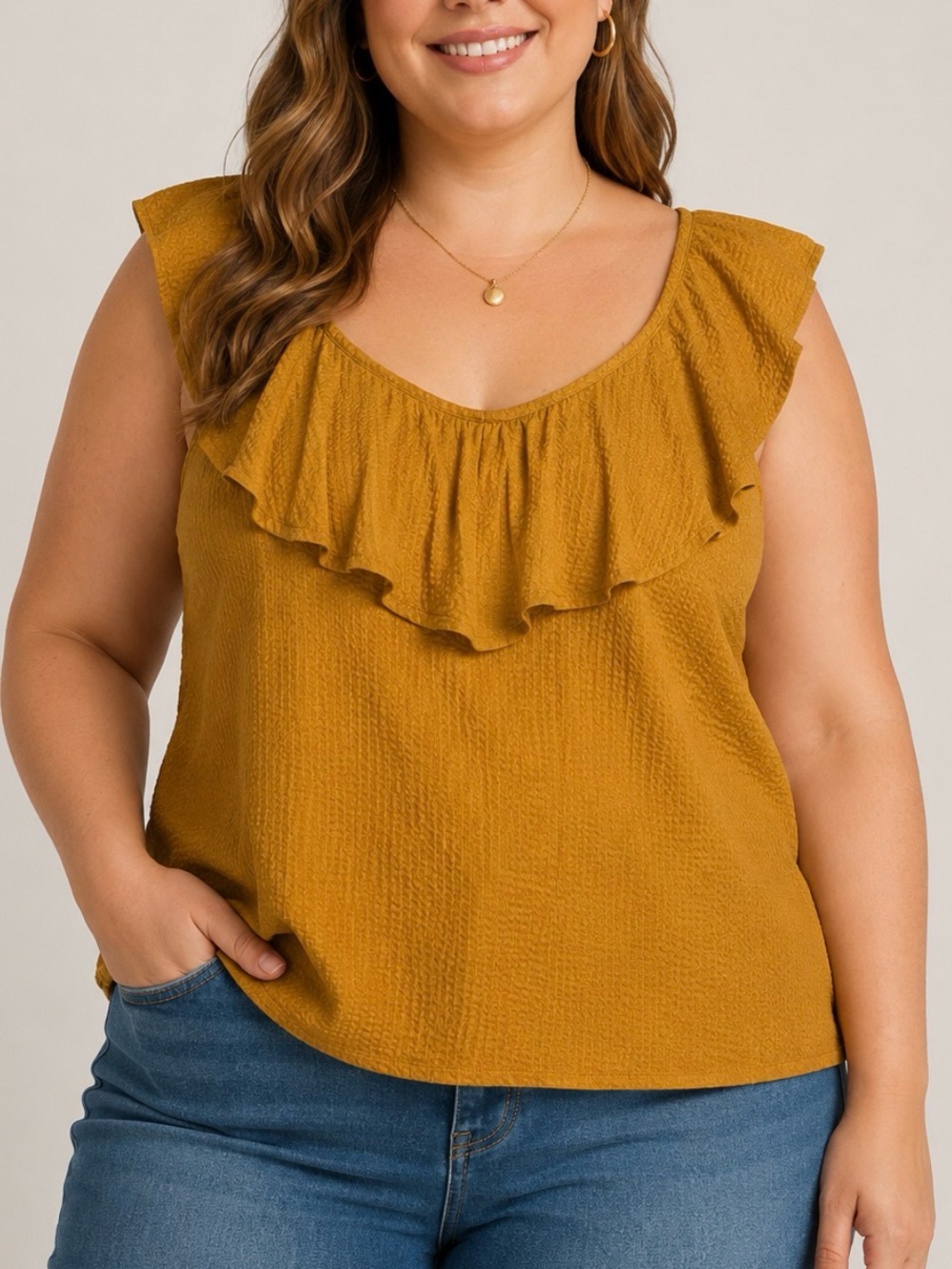 NWT!! Nine West Women’s Ruffle Tank Top Plus Size 2X